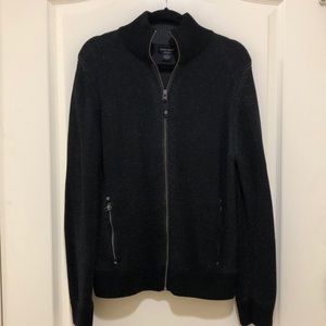 GUESS JEANS ZIPUP SWEATER CHARCOAL/BLACK